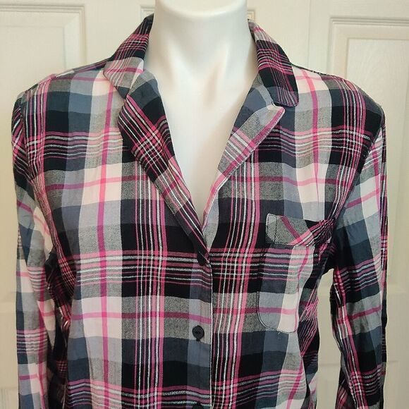 Victoria's Secret plaid long sleeve pajama top sz S - Picture 3 of 11
